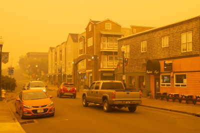The 2020 Labor Day Fires blanketed much of Oregon, including Nye Beach in Newport, in thick smoke.