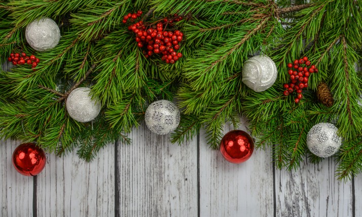 Evergreen and Ornaments