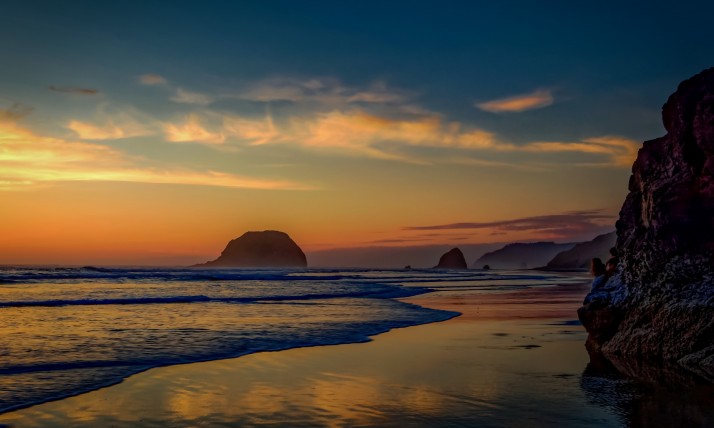 Spectacular sunset on the Oregon Coast