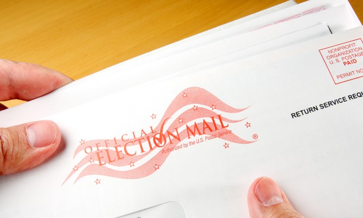 A close up photo of a mailed ballot