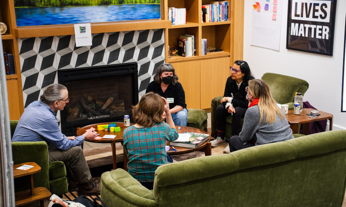 LULI participants in small groups at kickoff