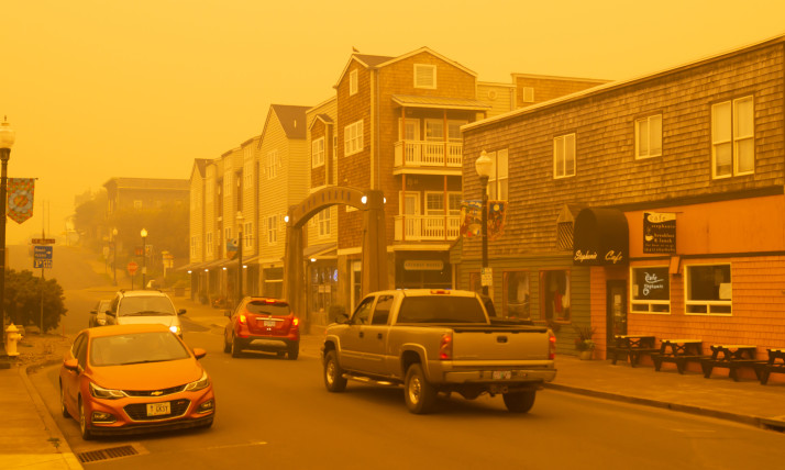 The 2020 Labor Day Fires blanketed much of Oregon, including Nye Beach in Newport, in thick smoke.