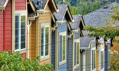 Colorful row of houses in Portland