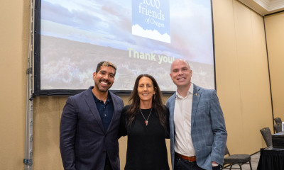 1000 Friends of Oregon Executive Director Sam Diaz, keynote speaker and marketer Cathey Armillas, and Oregon State Representative Ben Bowman