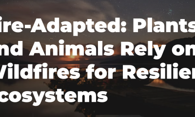 Screenshot of the header of an article, titled, "Fire-adapted: Plants and animals rely on wildfires for resilient ecosystems"