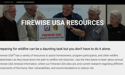 Screenshot of a webpage, which says: "FIREWISE USA RESOURCES Preparing for wildfire can be a daunting task but you don’t have to do it alone.  Firewise USA® has a variety of resources to assist homeowners, program participants, and other wildfire stakeholders as they travel down the path to wildfire risk reduction. Use the links below to learn about annual Firewise USA renewal information, where our Firewise USA sites are, and current research regarding different components of the home..."